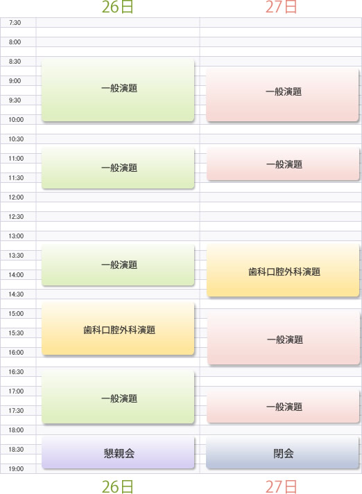 日程表　講演会場(Room D）